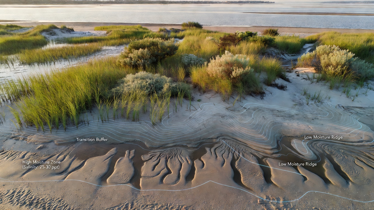 Mapping Tidal Moisture Patterns to Guide Species Selection in Shifting Coastal Habitats