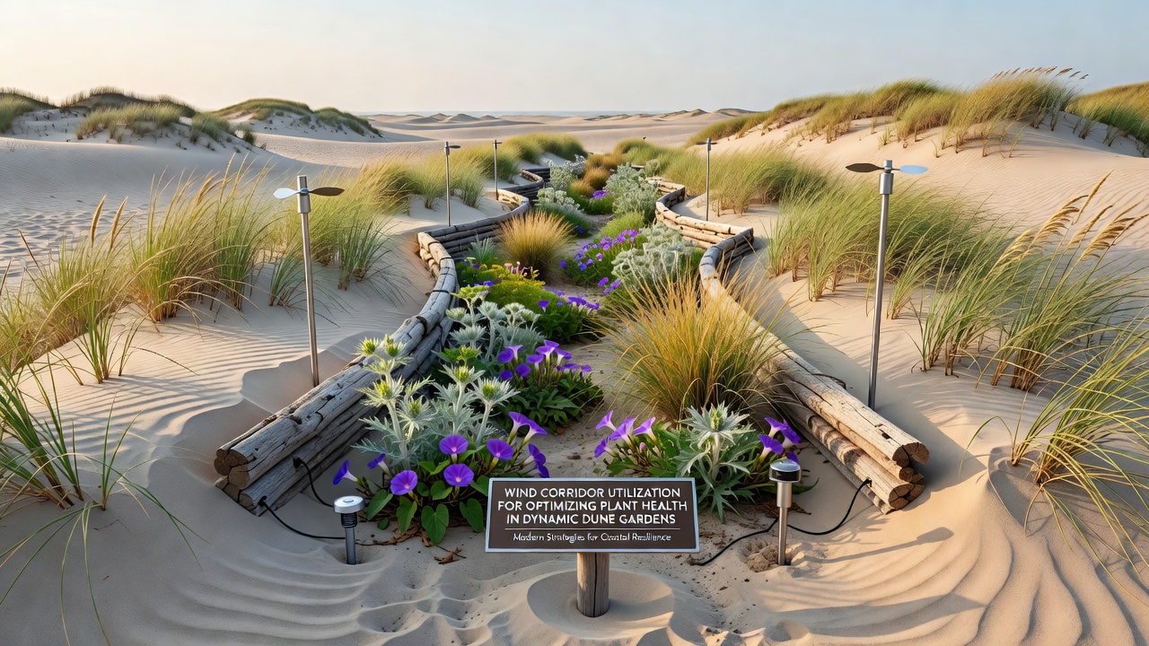 Wind Corridor Utilization for Optimizing Plant Health in Dynamic Dune Gardens